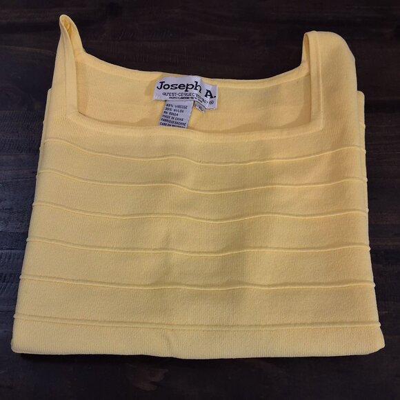 Joseph A. Womens Yellow Sleeveless Knit Top XL - Picture 3 of 5